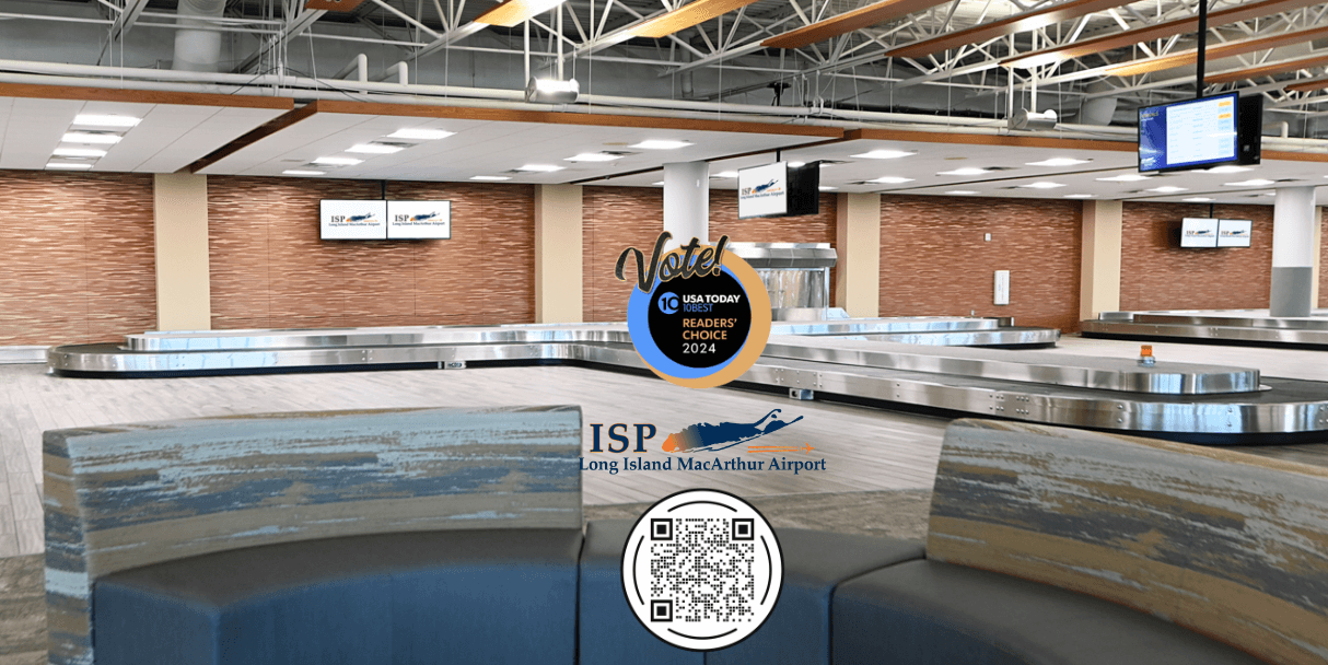 Long Island MacArthur Airport Is Nominated for 4th Year for USA Today’s 10Best Small Airport Readers’ Choice Awards